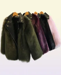 2021 New Short Style Girl Fur Coats Jackets Imitation Fox Artificial Fur Grass High Quality PlushLeather Winter Kids Baby Girl Ou4009336