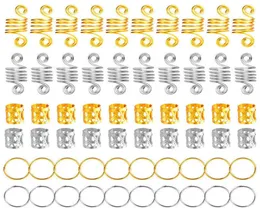 180 шт. Металлические африканские волосы кольца бусины манжеты трубки чары дрэйдлока страшные волосы косички украшения аксессуары золото 2203123882205