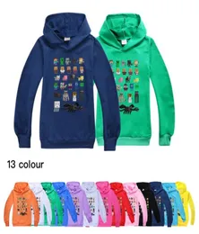 私の世界のMinecraft Big Boys and Girls Trend Trand Curagy Sports Sweater Leng Sleeve Children039sパーカーサイズ100170CM9751670
