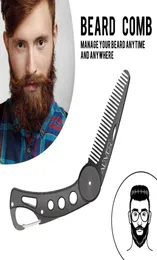 Aliver из нержавеющей стали Beard Comb New Mens Womens Beauty Beauty ручная ручная ручная ручная ручная ручная работа для кармана усы для волос Beard Comb B4272401