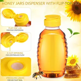 24 Pcs Clear Plastic Honey Bottles Plastic Skep Style Jar Honey Squeeze Bottle Empty Refillable Honey Dispenser With Flip Top Lids Leak Proof Honey Containers Holders For Storing And Dispensing 32oz P 371912777 - View #2