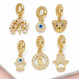 Naszyjniki wiszące Ocerio White Mini Crystal Tree of Life for Miedzi Gold Gold Blue Eye Biżuteria Making Making PDTB504