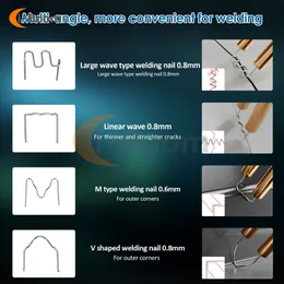 Soldador de plástico de 100w 2 em 1 kit de reparo de soldagem de plástico de grampeador a quente com 200pcs Staples Hot Staple