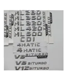 Chrome Tronck Letters emblema emblema emblema ML55 ML63 AMG ML300 ml320 ml350 ml400 ml500 4matic CDI W166 W164249747443374114