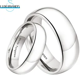 White Tungsten Par Rings Wedding Carbide Kupol Band Polished Finish Womens Jewellery Mulit Width 6mm 8mm Fashion Comfort Fit 240401