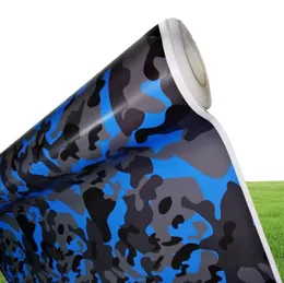 Arctic Blue Snow Camo Car Wrap With Air Release Gloss Matt Camouflage covering Truck boat graphics self adhesive 152X30M 5780031