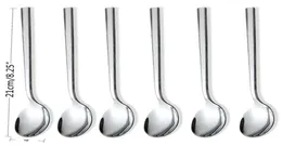 Cena da 6 pezzi in acciaio inossidabile eco-friendly 6pcs a manico lungo cucchiaio cucchiaio cucchiai di latte coreano zuppa rotonda dessert spoons3221061