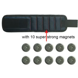 Güçlü Manyetik Bileklik Taşınabilir Takım Torbası Elektrikçi Ayarlanabilir Bilek Kemeri Vidaları Küçük Metal Çiviler Cıvatalar