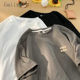 Camisetas masculinas de camiseta de seda de gelo da moda Homens de manga curta Mulheres de verão cortada de tampa casual solteira de meia mangueira