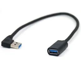 2024 90 Degree Right Angle Super Speed USB 3.0 Male to Female Extension Cable Cord Adapter 30CM/60CM LK USB 3.0 extension cable