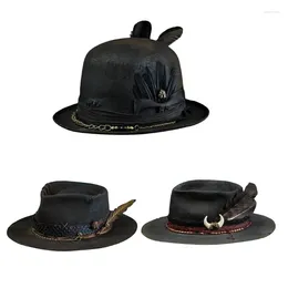 Berets Y166 Cowboy Hat Fedoras Western Brimmed for Women Man Casual Wear unisex