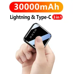 Tragbare Mini -Power Bank Schnelllade 30000mah externes Ladegerät Digitalanzeige Externe Akku LED für iPhone Xiaomi