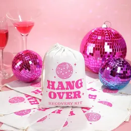 Brocada de presente 5pcs Hans Hangover Recovery Sobrevivência Bags Disco Cowgirl Bachelorette Hen Party Bridal Shower Bride To Be Wedding Decoração