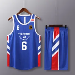 New Men Boys Basketball Jersey Set Personatized Match Custom Youth College 팀 농구 훈련 유니폼 높은 Quanlity