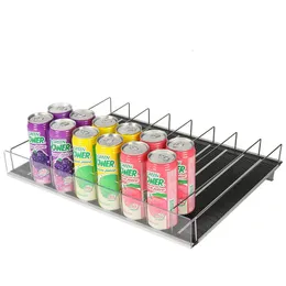 Refrigerador Besta de cerveja Cola Can Can Soda Storage Rack Beverage Berebleer Gravity Feed Shelf Mini-Roller Plástico Prateleiras 240327