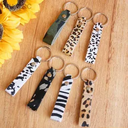 Nyckelringar Leopard läder kohude läderhandtag nyckelringar nyckelringar 240412