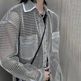 Mens harajuku maglietta a maglie da uomo casual largo oversize oversize camicetta harajuku streetwear vintage busas coreano crema solare 240410