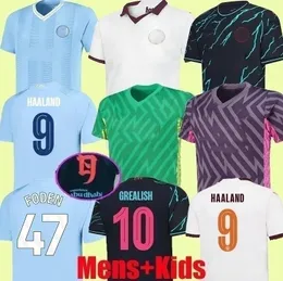 Erling Haaland Man City 23 24 Soccer Jersey Jeremy Doku Rico Lewis John Stones Oscar Bobb Ederson Kyle Walker Ruben Dias Mateo Kovacic Kid Kit Home Away