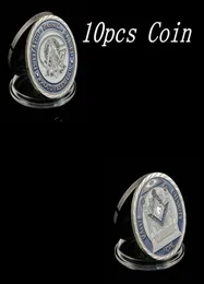 10pcs mason Masonic Lodge Masonic Craft Symbols Token Silver Plated Collectible Coin Gift Creative6934775