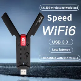 Schede WiFi USB Dongle Adattatore WiFi 6 Scheda di rete 1800 MBPS Dual Banda 2.4G/5G Wi Fi 6 Adattatore USB per Windows 10/11 per PC/Laptop