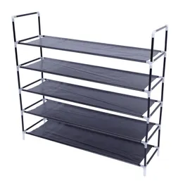 5 Tier Shoes Rack Stand Stand Storage Organizer Nonwoven Shelf com armário de armário empilhável do USA9612008