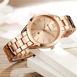 Zegarek na rękę kurren złotą zegarek kobiety zegarki kobiety kreatywne stalowe kobiety S Bransoletka Kobieta Zegar Relogio feminino Montre femme 230211 238U