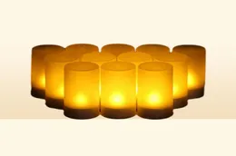 Velas LED recarregáveis USB com chama tremeluzente LED sem chamas LED CASO DE CASA DE CASA CANELHA DE VELA TEALIGHT H12223220711