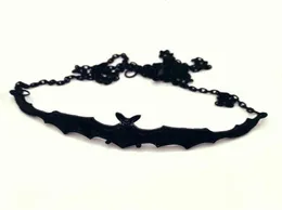 Chokers moda goth czarne duże otwarte skrzydło latające kołnierze nietoperze upiorne na Halloween prezent Men039s i Women039s krótki naszyjnik2643241