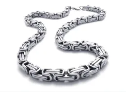 20 40 tum toppsäljande 8mm bred silver byzantinsk kedja rostfritt stål smycken herr halsband plockning lenght ship9443767