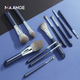 Kits Maange 11pcs Makeup Brushes Wooden Handle Commetic Brushes Podwer Eye Shadow Blending Make Up Tools