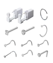 Einweg sicheres steriles Piercing -Gerät für Edelstein Nasenstollen Piercing Piercer Werkzeugmaschine Kit Ohrring Nase Bod Body Jewelry7102843