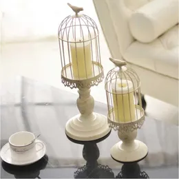 Candle Holders Candlestick Home Decoration Wedding Centerpiece Nordic Table Center Modern Metal Vintage Bird Cage Hollow Lantern
