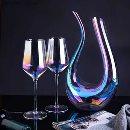 Wine Glasses Luxury Burundy Red Wine lass Cup Set Electroplated Colorful Lead-free Crystal oblet Weddin Party Birthday ifts Bar Tool L49