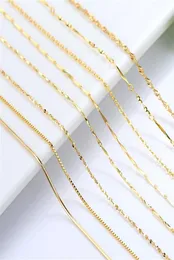 Colora di colore in oro 14K autentico per donne Water Wave Chain Starry Starry 18 pollici Pendant Fine Jewelry 220216277R1713881