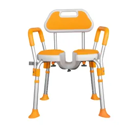Placa de assento em forma de U Alumínio idosos Cadeira de banho idosos não deslizamento Mobilidade japonesa Auxília altura Cadeiras de chuveiro ajustáveis