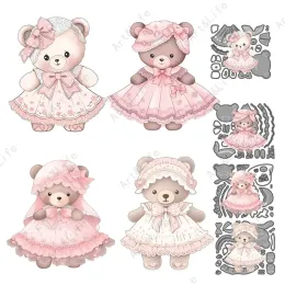 2023 New Crafts Cutting Dies Dies Little Bear Baby Girls Stencils Scrapbooking DIY 카드 엠보싱 컷 다이 장식 공예품