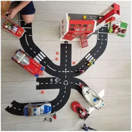 أطفال لعب الأطفال Mat Road Carpet Puzzle Toys DIY مرنة CAR CITY FLOOR TRACH BACKERSELS PUZZELS