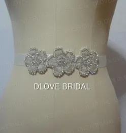 Real Po Crystal Rhinestone Floral Bridal Sashes Belts Tamanho artesanal Acessório de vestido de noiva Trecas de fita Backs 100 Mesmo que 8716686