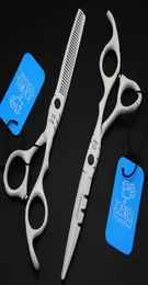 JOEWELL 5560 inch white painted handle scissors 6CR 62HRS hardness hair beauty cuttingthinning4857597