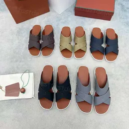 Designer Sandal Men Mulheres deslizam sandálias de mula plana lenha em tela