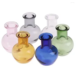 Vaser 2st 6 färger 1:12 DIY Kök prydnad Mini Glass Vase Doll House Decora Dollhouse Miniatures