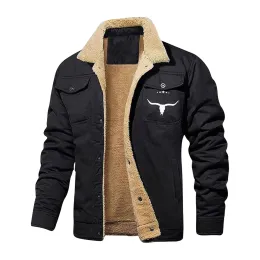 Mens Retro Western Winter Fleece Jacket Mens Mens Thicken