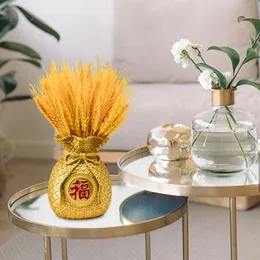 Chinese Style Flower Vase Portable Resin Flower Storage Pot Reusable Money Bag Shape Design Planter Vase For Home Decor