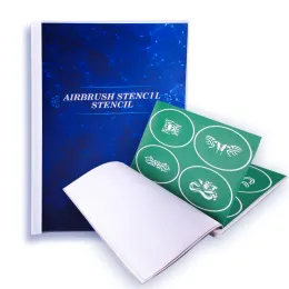 Suprimentos 100pcs Airbrush Tattoo Stêncil Livro pode ser repetidamente usar palavras Rose Dinosaur Pattern Patrey Tattoospísch Tattoospísch