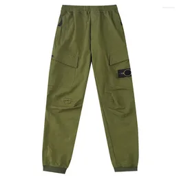 Men's Pants Multi-Pocket Cargo Loose Solid Color Leisure Tappered Trousers For Men