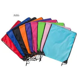 سلسلة ألوان صلبة الرباط الظهر الحزمة Cinch Sack Gym Tote Bag School Sport Facs S 0412