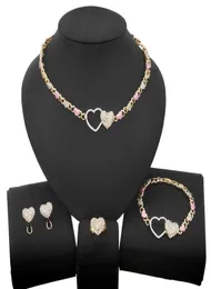 Dubbel kärlek kram och kyss xoxo halsband liknande smycken set mode fylld guld rose lilla flicka barn barn smycken set x01795616728