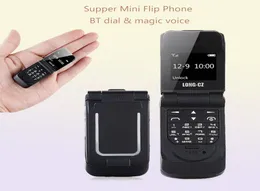 Original Longcz J9 066Quot أصغر الهواتف المحمولة Mini Flip Mobile Phone Wireless Bluetooth Dialer FM Magic Voice Hands Earp6979695