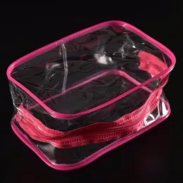 1 PCSウォッシュバッグ女性ジップポーチ透明透明防水PVCクリアメイクアップ化粧品バッグトイレットバッグ