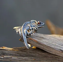 Regulowany pierścień jaszczurki Cabrite Gecko Chameleon ANOLE ANOLE BINETIRY Rozmiar prezentu Idea SHIP6532201
